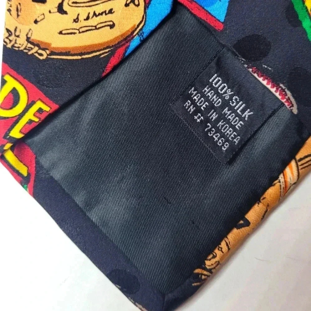 ROSSETTI Alk Star Baseball Comic Book Tie Men's Necktie Vintage